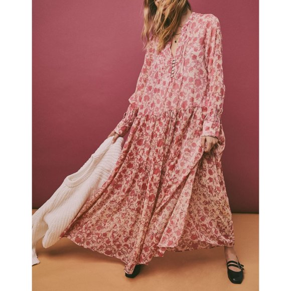 Free People Dresses & Skirts - 🎉LAST CHANCE🎉 FREE PEOPLE See It Through Dress / Pink Rose Combo